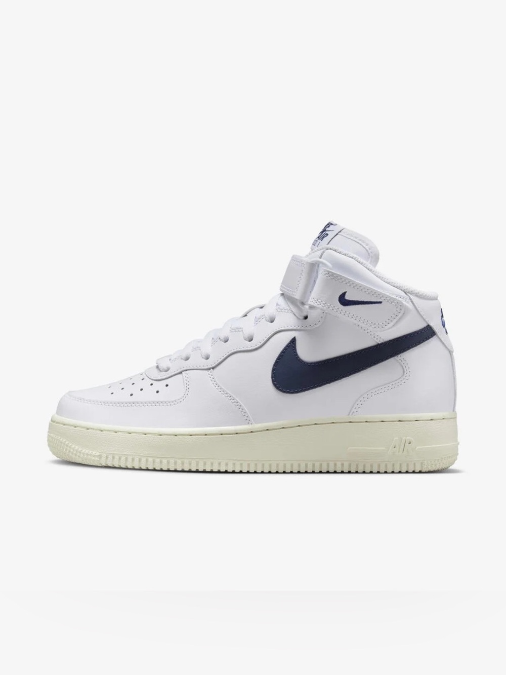 Sizes 7W & 9W  Nike Air Force 1 Mid '07 White / Midnight Navy. DD9625 105